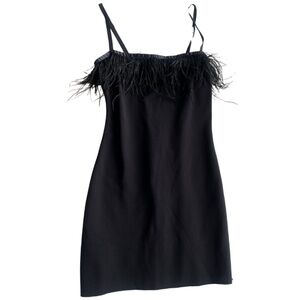 Urban Outfitters Black Feather Mini Dress Size 4